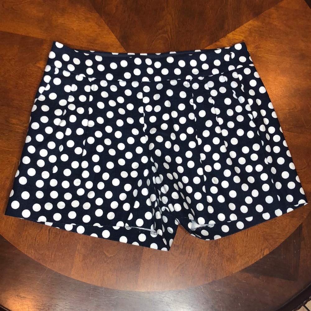 J Crew Pleated Polka Dot Shorts Size 6